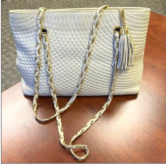 Bally Handbags - Authentic BALLY Chain Vintage Quilted Cream Leather Shoulder Bag